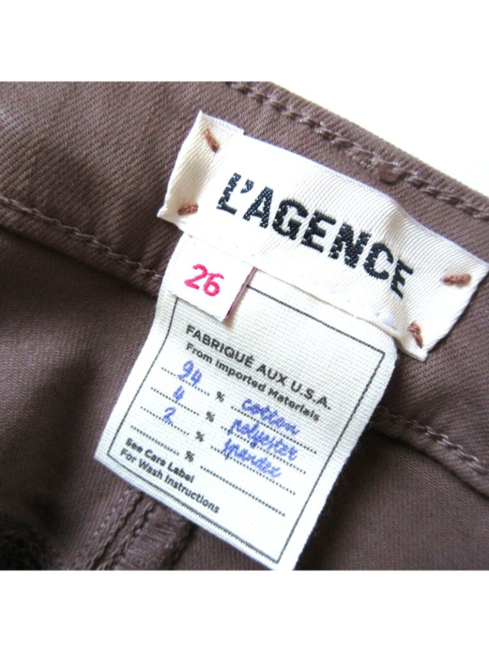 NWT L'Agence Margot in Pine Bark Bronze Foil Crackle High Rise Skinny Jeans 26 - Picture 9 of 11